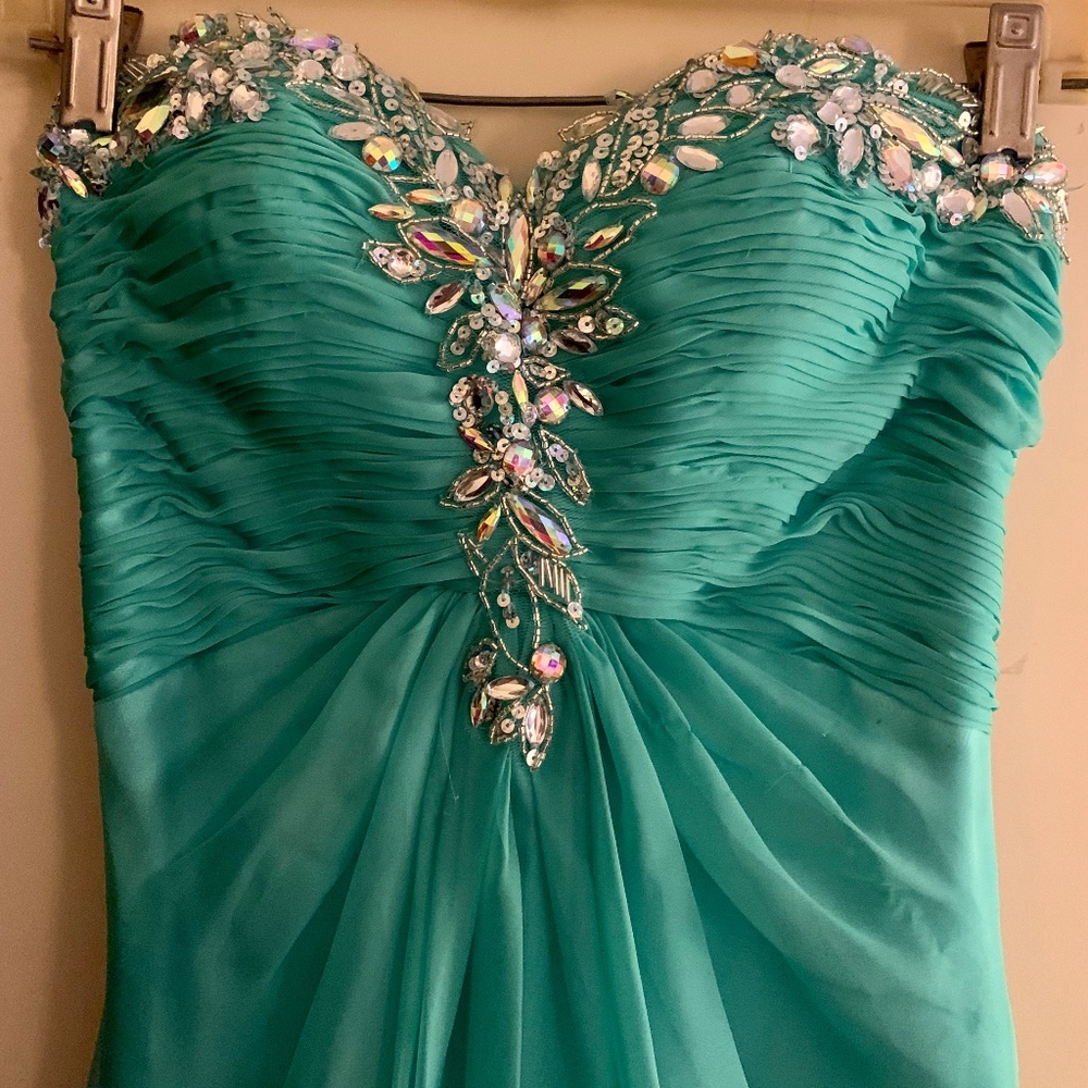 PromGirl Teal Prom Dress